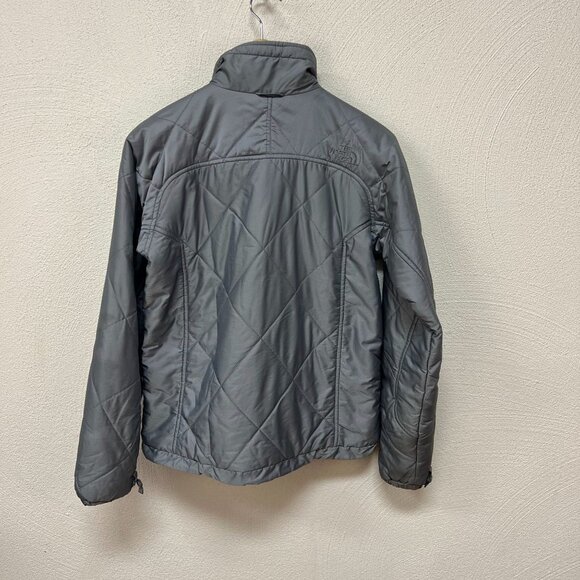 The North Face Women Quilted Puffer Jacket Goose Down Full-Zip Nylon Grey Sz S - Picture 3 of 6